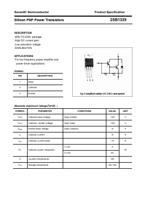 2SB1339 Datasheet PDF SavantIC Semiconductor 