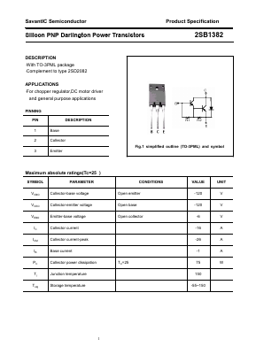 2SB1382 Datasheet PDF SavantIC Semiconductor 