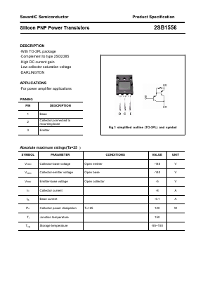 2SB1556 Datasheet PDF SavantIC Semiconductor 