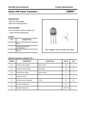 2SB691 Datasheet PDF SavantIC Semiconductor 