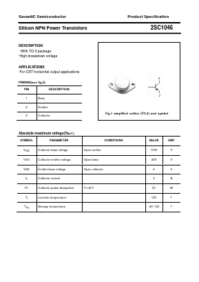 2SC1046 Datasheet PDF SavantIC Semiconductor 