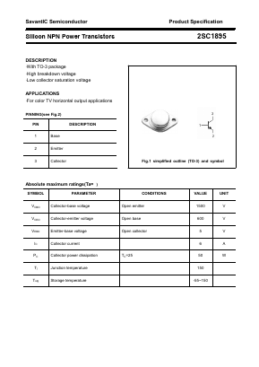 2SC1895 Datasheet PDF SavantIC Semiconductor 