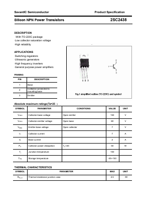 2SC2438 Datasheet PDF SavantIC Semiconductor 