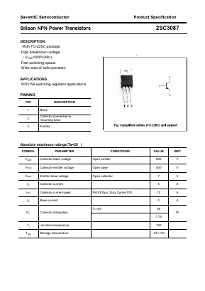 C3087 Datasheet PDF SavantIC Semiconductor 