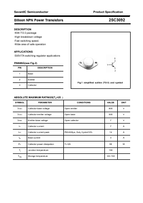 2SC3092 Datasheet PDF SavantIC Semiconductor 