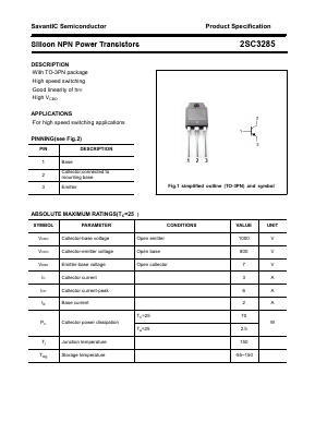 2SC3285 Datasheet PDF SavantIC Semiconductor 