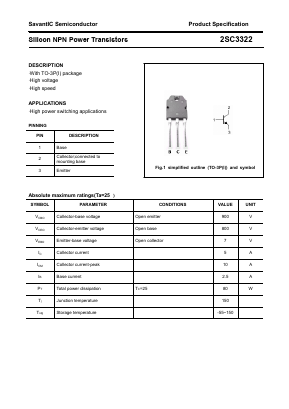 2SC3322 Datasheet PDF SavantIC Semiconductor 