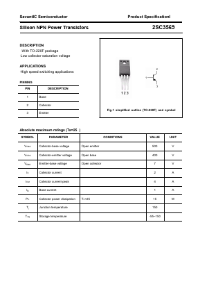 C3569 Datasheet PDF SavantIC Semiconductor 