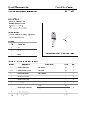 2SC3979 Datasheet PDF SavantIC Semiconductor 