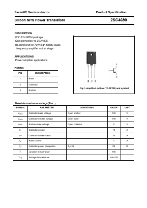 2SC4690 Datasheet PDF SavantIC Semiconductor 