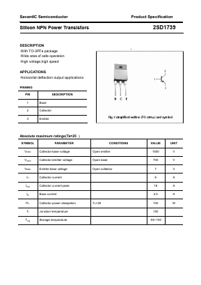 2SD1739 Datasheet PDF SavantIC Semiconductor 