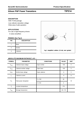 TIP514 Datasheet PDF SavantIC Semiconductor 