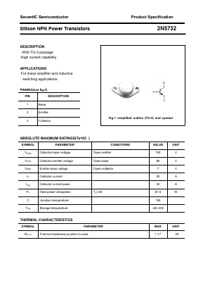 2N5732 Datasheet PDF SavantIC Semiconductor 