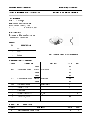 2N5955 Datasheet PDF SavantIC Semiconductor 