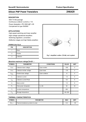 2N6420 Datasheet PDF SavantIC Semiconductor 