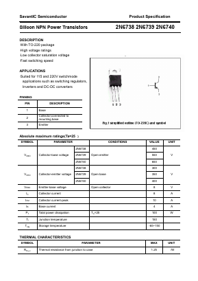 2N6738 Datasheet PDF SavantIC Semiconductor 