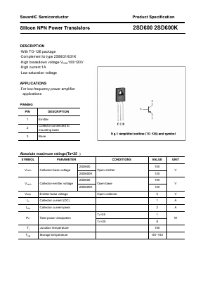 D600 Datasheet PDF SavantIC Semiconductor 