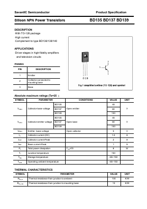 BD139 Datasheet PDF SavantIC Semiconductor 