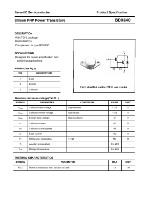 BDX64C Datasheet PDF SavantIC Semiconductor 