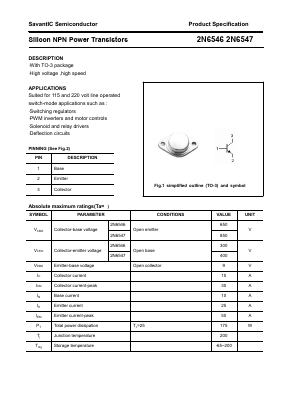 2N6547 Datasheet PDF SavantIC Semiconductor 