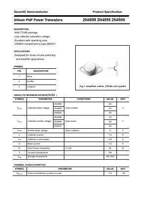 2N4898 Datasheet PDF SavantIC Semiconductor 