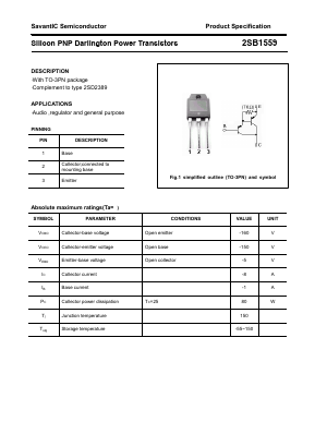 2SB1559 Datasheet PDF SavantIC Semiconductor 