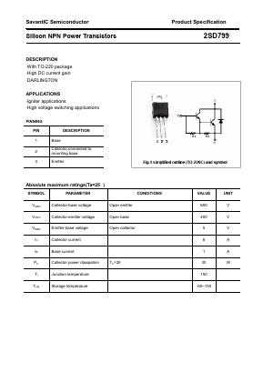 2SD799 Datasheet PDF SavantIC Semiconductor 