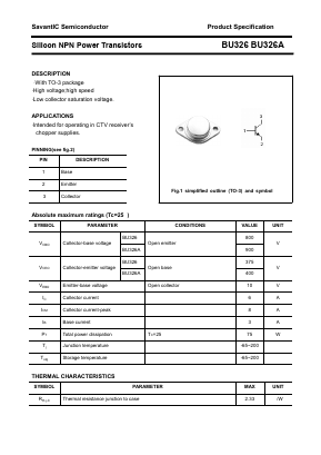 BU326A Datasheet PDF SavantIC Semiconductor 