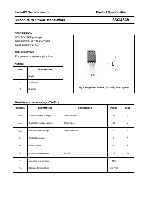 2SC4369 Datasheet PDF SavantIC Semiconductor 