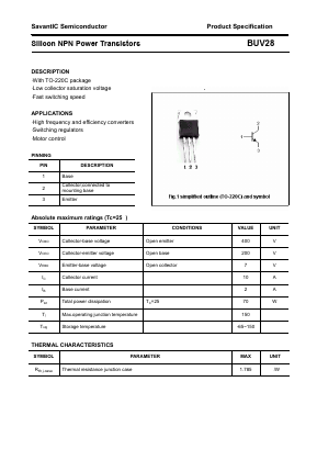 BUV28 Datasheet PDF SavantIC Semiconductor 