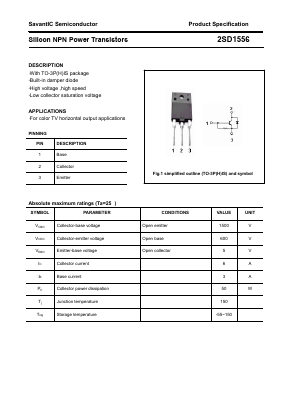 2SD1556 Datasheet PDF SavantIC Semiconductor 