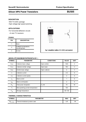 BU505 Datasheet PDF SavantIC Semiconductor 