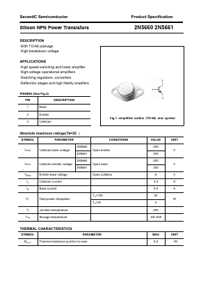 2N5661 Datasheet PDF SavantIC Semiconductor 