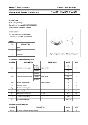 2N4902 Datasheet PDF SavantIC Semiconductor 