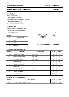 2N5631 Datasheet PDF SavantIC Semiconductor 