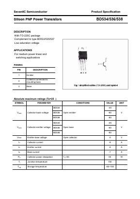 BD538 Datasheet PDF SavantIC Semiconductor 