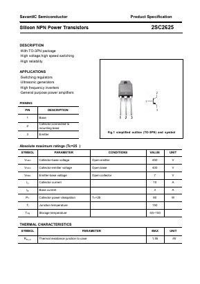 C2625 Datasheet PDF SavantIC Semiconductor 