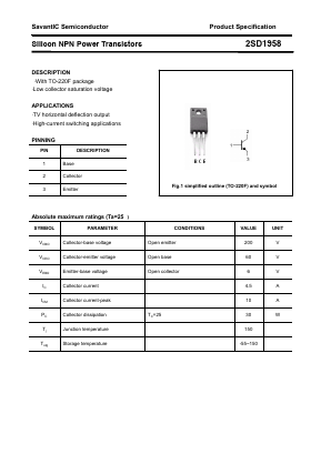 D1958 Datasheet PDF SavantIC Semiconductor 