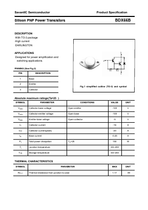 BDX66B Datasheet PDF SavantIC Semiconductor 