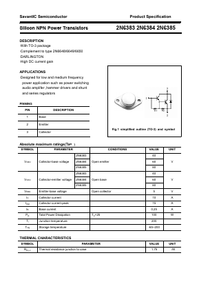 2N6385 Datasheet PDF SavantIC Semiconductor 