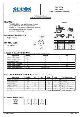 2SC4226 Datasheet PDF Secos Corporation.