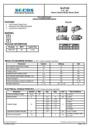 BAT54X Datasheet PDF Secos Corporation.