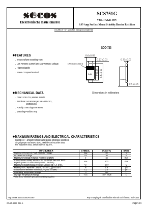 SCS751G Datasheet PDF Secos Corporation.