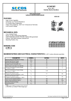 SCS0530V_09 Datasheet PDF Secos Corporation.