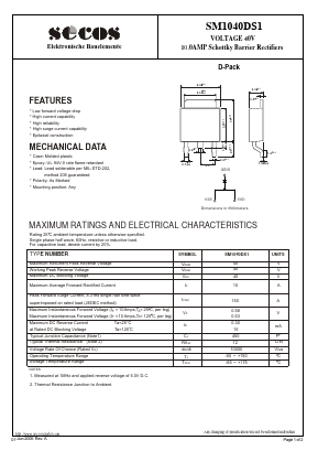 SM1040DS1 Datasheet PDF Secos Corporation.