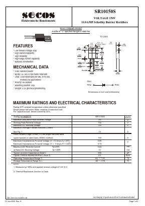 SR10150S Datasheet PDF Secos Corporation.