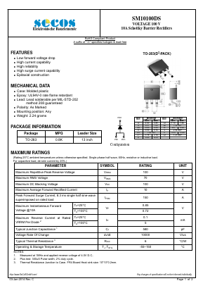 SM10100DS Datasheet PDF Secos Corporation.