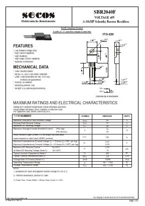 SBR2040F Datasheet PDF Secos Corporation.