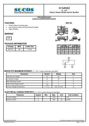 SCS491DJ Datasheet PDF Secos Corporation.