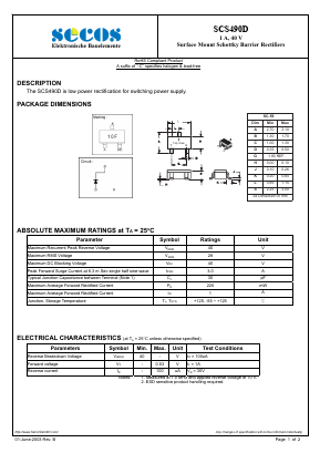 SCS490D Datasheet PDF Secos Corporation.